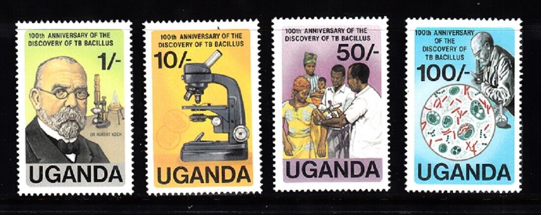 Uganda Sc# 332-335 - 100th. Anniversary Of The Discovery Of Tb Bacillus   - Mnh