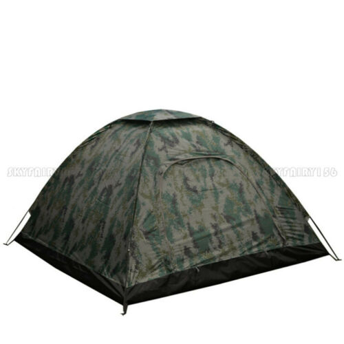Outdoor Camping Waterproof 4 Person Folding Tent Camouflage Hiking Family Travel