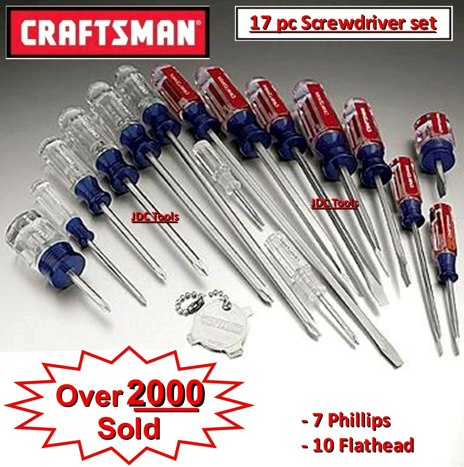 Craftsman Tools 17 Pc Screwdriver Set Phillips Flathead