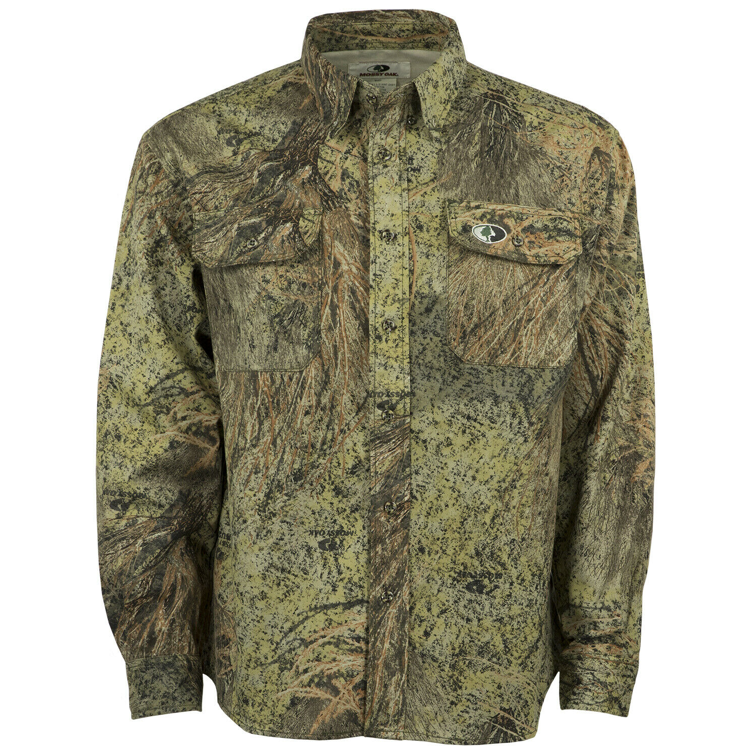 Cotton Mill Button Up Hunting Shirt For Men Camouflage Clothes Mossy Oak Camo